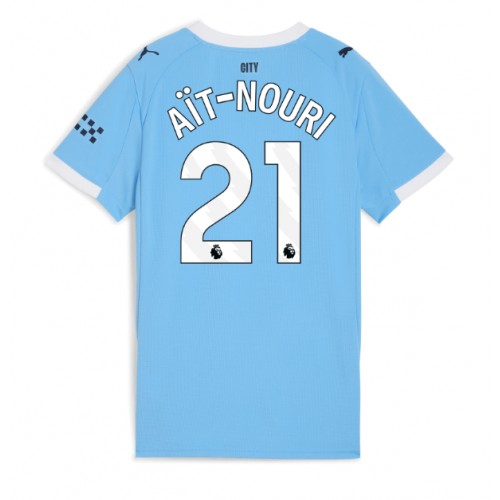 Lacne Ženy Futbalové dres Manchester City Rayan Ait-Nouri #21 2025-26 Krátky Rukáv - Domáci